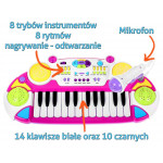 Detské ružové piano – 24 klávesov